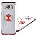 Produktbild Galaxy S8 Schutzhülle, Galaxy S8 Hülle Dual Layer Bumper Silikon Handyhülle mit Ring Fingerhalterung 360 Grad Stand Magnetische Autohalterung für Frauen Mädchen Samsung Galaxy S8 Cover, Rot