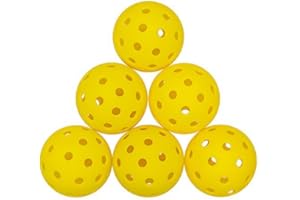 ZOEA Pickleball Balls Outdoor with 40 Small Precisely Drilled Holes, Durable and Consistent Bounce Outdoor Picklebal Balls, 6-Pack