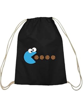 Shirtstreet24, BLUE MONSTER, Baumwoll natur Turnbeutel Rucksack Sport Beutel