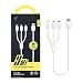 Produktbild One plus 1 m Triple Kabel Micro USB mit Lightning mit Typ C für Apple iPhone 5/6/7, Android, Samsung, Archos, Nokia, Weiß