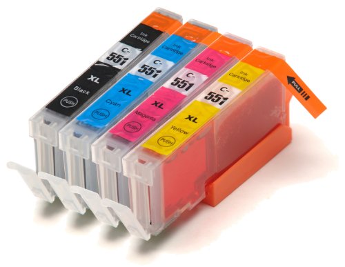 4 Multipack XL Canon PGI-550 , CLI-551, Canon 551, Canon 550 Patronen Kompatible. 1 schwarz (klein), 1 cyan, 1 magenta, 1 gelb für Canon Pixma iP 7250, Pixma MG5450, Pixma MX925. Tintenpatrone. Tinten kompatible Druckerpatronen. CLI-551BK , CLI-551C , CLI-551M , CLI-551Y © Patronenland