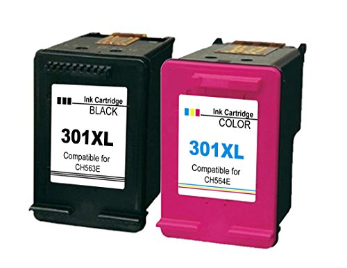Ink_seller 2er Set kompatible Tintenpatronen als Ersatz für HP 301 XL Druckerpatronen für hp deskjet 2540 Patronen HP Deskjet 1000 1010 1510 1512 2000 2050 2054a 2510 2514 2540 2542 3000 3050 3054a,HP Envy 4500 4502 4504 5539, HP Officejet 2620 2622 2624 4634 4636 (Schwarz , Farbig)