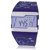 Kinder großes quadratisches gesicht jelly watch,Multi-funktions-digitalelektronik Led 100 m wasserdicht kalender alarm stoppuhr mädchen oder jungen mode-armbanduhr-C