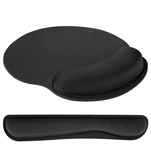 Preisvergleich Produktbild LIGHTOP Mauspad Rutschfeste Unterlage Mouse Tastatur Handgelenkstütze Set Ergonomische Handgelenkauflage Anti-Sehnenscheidenprobleme für Computer, Laptop und Notebook