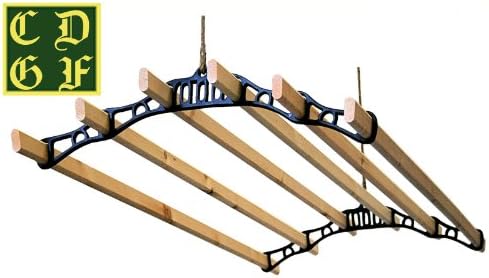 6 Lath Victorian kitchen ceiling pulley clothes airer maid laundry dryer 2.0M BLACK