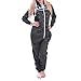 Produktbild Damen Jumpsuit Pyjamas FORH Frauen Langarm Weihnachten Elch Bedruckt Overall Nachthemden Winter warm lang hoodie Schlafanzüge Hosenanzug Jumpsuit Anzug Sleepwear Overall (XL, Marine)