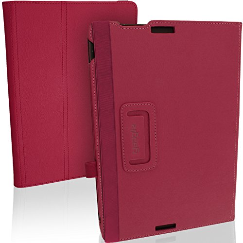 igadgitz Pink Rosa PU Ledertasche Hülle Folie für Asus Transformer Pad TF103C 10.1 Zoll mit Multi-Winkel Betrachtungs + Stylus-Stift Elastischen Halter + Displayschutzfolie - 2