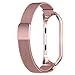 Produktbild Altsommer Band für Xiaomi Mi Band 3 Milanese Magnetic Edelstahl Armband, Edelstahl Mesh Milanese Magnet Uhrenarmband Replacement Armband für Damen Herren Silver 170-180mm (Rose Gold)
