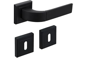 ALSTEN TECH SPH Türgriff Drückergarnitur Türklinke Türbeschlag BB PZ WC Schwarz Matt für Zimmertüren Innentüren (BB - Buntbart)