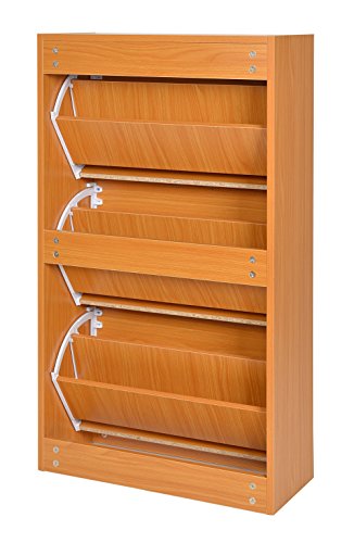 ts-ideen Schuhschrank Schuhaufbewahrung Regal Schuhkipper Holz-Farben Flur Diele Standregal Schuhregal 3 Fächer 104 x 60 cm - 3