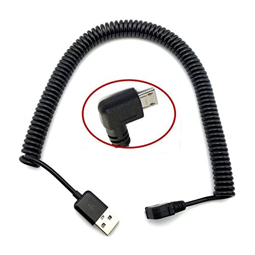 Interesting® 1m Micro-USB-90 Grad rechts abgewinkelte versenkbare Federdaten synchronisieren Ladekabel - 2