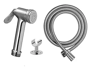 SCW Toilet Wash Room Baby Diaper Hand Shower Bidet Hand Health Faucet Full Brass Material 304'' Spring S.S. Hose Pipe Brass Stand (1)