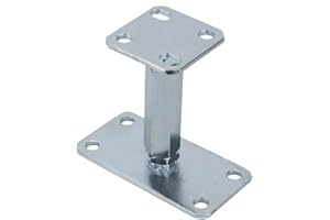 LOKATALL Soporte de poste ajustable con base elevada de 100-200 mm de altura Pies de soporte para postes M20 Bolt Pérgola Base de soporte para techo Heavy Duty 7 mm de grosor Soporte galvanizado de acero