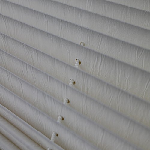 TOP MULTI Plissee Jalousie Faltrollo Klemmrollo crushed Stoff Fenster & Türen creme oder weiß verschiedene Längen und Breiten – versandkostenfrei (D) (70cm Breite x 160cm Länge, Weiß) - 4