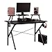 Produktbild soges Computertisch Gaming Schreibtisch, 120 * 60 cm PC Tisch Bürotisch mit Monitorständer, Lautsprecher-Ständer und Kopfhörer-Halter, schwarz YX001-120-BK
