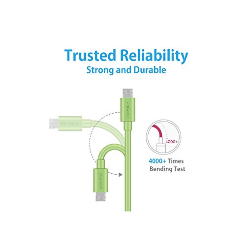 MaGeek® [3-Pack]0.9m Premium Micro USB Kabel Schnell Aufladen Synchronisationen und Ladekabel für Android, Samsung, HTC, Motorola, Nokia, LG, HP, Sony,und mehr (Grün) - 6