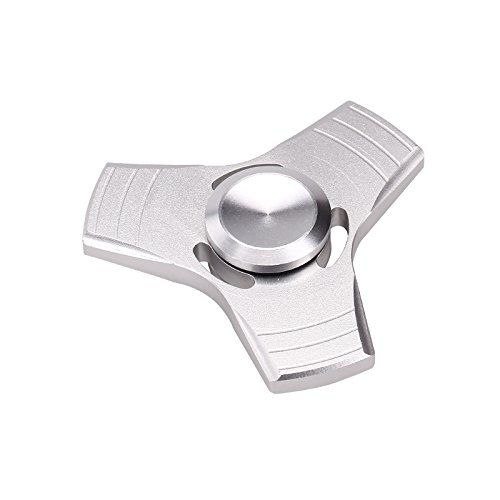 SeOST Fidget Hand Spinner Stress Reducer High Speed Aluminum Alloy Tri-Spinner Bearing Fidget Toy EDC Fingertips Anti Stress Educational Autism ADHD Rotation Focusing Toys for Kids & Adults (Silver)