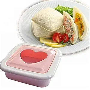 Begmy Heart Shaped Toaster Sandwich Maker, Plastic, Multicolour