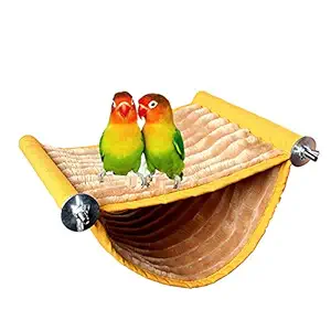 Bird Nest House Hanging Hammock Bed Toy for Pet Parrot Parakeet Cockatiel Conure Cockatoo African Grey Amazon Lovebird Finch Canary Budgie Hamster Rat Gerbils Chinchilla Guinea Pig Cage Perch (M)