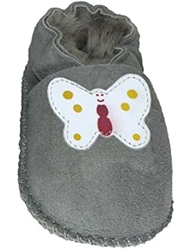 Plateau Tibet - ECHT LAMMFELL Baby Kinder Schuhe Babyschuhe Krabbelschuhe Jungen Mädchen Lammfellschuhe - Schmetterling...