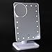 LED Makeup Mirror with Removable 10x Magnifying Mirror - 20 LED Touch Screen Dimmable Vanity Mirror Illuminated Cosmetic Mirror with Bidirectional Rotation - Beauty Mirror for Tabletop, Bedroom, Dressing, Shaving, White