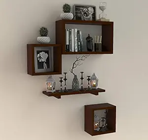 Fabulo Room Decor Wall Shelf with 4 Shelves Brown