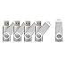 Produktbild J-boxing 5 Stück USB Sticks USB-Flash-Laufwerke Design Drehen (2GB, Silber)