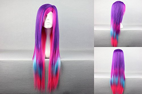 Preisvergleich Produktbild Ladieshair Cosplay Perücke farbmix lila 80cm glatt