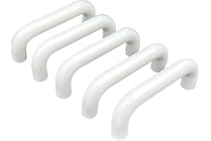 KLAMA 5 St. Bügelgriffe Möbelgriffe Kunststoff - für Schränke, Schubladen und Türen (Lochabstand 64 mm, Weiß)