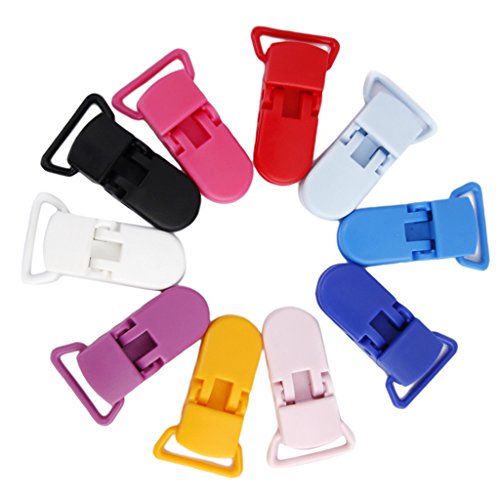 Preisvergleich Produktbild perfk 10 Stück Bunte Schnuller Clips Schnullerkettenclip Lätzchen Spielzeughalter