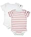 Dribble Stop Top Baby-Girls Dripple Packet 2 Bodysuit, Pink (Pink/White), 6-9 Months