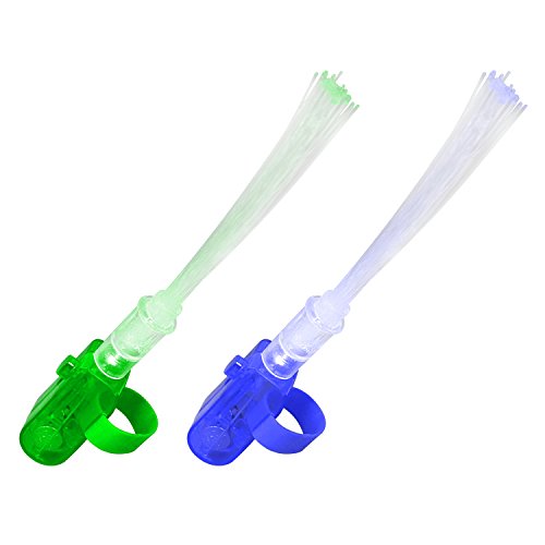 COM-FOUR® LED Fingerlichter mit leuchtendem Fiberglas im 8er-Set - 9