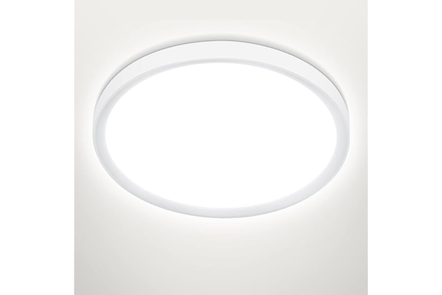 Befurglor 24W LED Ceiling Light Ø 28.5cm, 5000K Daylight White 2200LM Modern Light Fittings Ceilings,150W Equivalent, IP44 Waterproof LED Bathroom Light, for Living Room,Bedroom, Kitchen, Office