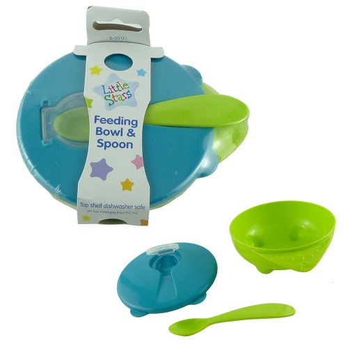 BRAND NEW - BABY FEEDING BOWL AND SPOON SET - MICROWAVEABLE (GREEN)