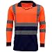 Produktbild Reflektierendes Polo-Shirt mit hoher Sichtbarkeit, für Sicherheit und Arbeitsbereich, atmungsaktiv, leicht, doppeltes Klebeband, S-7XL Gr. L, Orange Navy/Long Sleeve