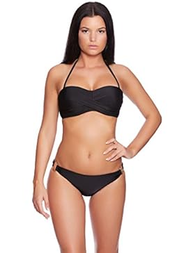 Damen Twist Push Up Bandeau Triangel Bikini Set Bademode Badeanzug viele Farben Größen Cup A-C f5416
