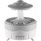 UFO Yağmur Efektli Hava Nemlendirici &ndash; Ultrasonik Buhar, Sessiz &Ccedil;alışma, 7 Renk LED Işık, Zaman Ayarlı (2H/4H/8H), Otomatik K