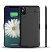 Produktbild ICHECKEY Ultradünne 4000mAh Akku-Hülle für iPhone X Battery Case kompatible mit Lightning Audio Ausgabe Slim Power-Case Smart Handyhülle mit Zusatzakku Extra 100% Akkulaufzeit (Schwarz)