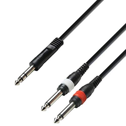 ah Cables K3 YVPP 0100 - Cavo audio, da jack stereo da 6,3 mm a 2 jack mono da 6,3 mm, lunghezza 1 m