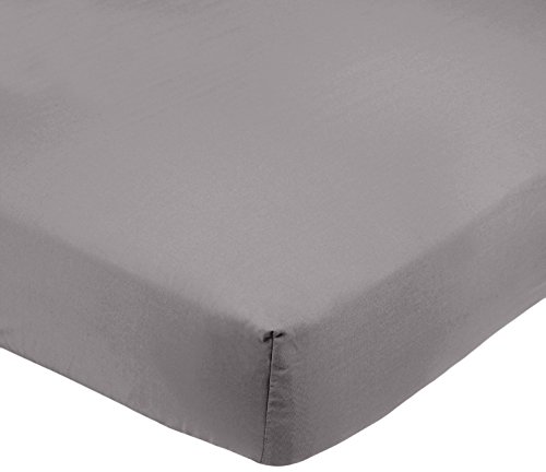 AmazonBasics FTD, Sábanas Ajustables, 150 x 200 x 30 cm, Gris Oscuro