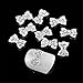 SONGQEE(TM) 10Pcs 3D Silver Alloy Rhinestones Butterfly Knot Style Five Nail Art Slices Glitters