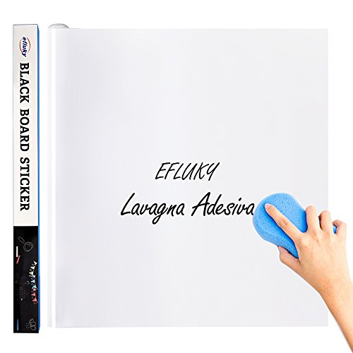 efluky Pizarra blanca adhesiva  45 x 200 cm  para hogar y oficina  Blanca 