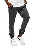 Zwei Seitentaschen OZONEE Herren Jogg Hose Baggy Hose Regular Sporthose Freizeit Hose Jogginghose Freizeithose JS/XW01 DUNKELGRAU 2XL