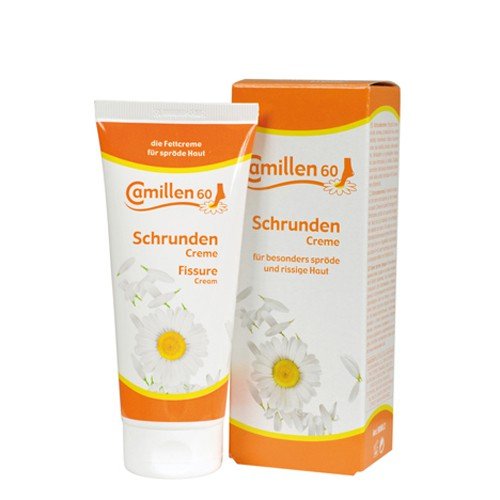 Schrundencreme Camillen 60, Fußcreme mit Kamille, Vitamin A für rissige Füsse, 100 ml