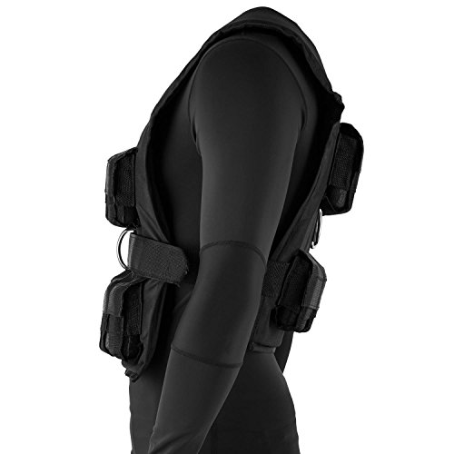 CAPITAL SPORTS Monstervest Gewichtsweste Fitness-Weste (herausnehmbare Metall-Gewichte, verstellbarer Nylongurt, weiche Polster) schwarz - 4
