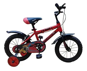 FENNEX SS300 Single Speed Kids Bicycle with Support |Cycle for Kids Boys and Girls 4 to 6 Years|Glossy Black Designed Comfortable Cycle for Kids