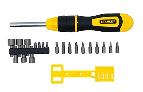 Stanley Multi-Bit Ratschenschraubendreher Set, 20 teilig, SL/PH/TX/SQ/Steckschlüssel, mit Bithalter, STHT0-62574 - 5