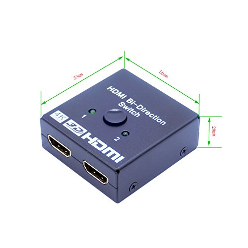 cleartech HDMI Switch 2 x 1 bidirektionalen 2-Port HDMI Switch | HDMI Switch | Full-HD 1080p/UHD 2160p (4 K) | Frequenzbereich 50/60 Hz | 5 V | 3D-fähig | HDCP | CEC | Arc | HEC | Deep Color | Plug & Play - 4