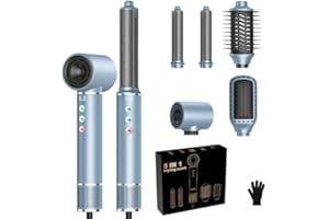 OKWRAP Hair Styler 5 in 1 set Air styler per capelli con asciugacapelli da 110000 giri/min, 320 million Hair Dryer Brush, Thermal Brush, ferro arricciacapelli, spazzola Sono Asciutti, Ricci e Lisci