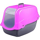 Urban Living Katzenklo mit Abdeckung und Tür, Tragegriff, leichte Reinigung